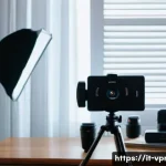 Home 19 영상제작 입문자를 위한 가이드북 - A cozy home studio setup for beginner video production tailored for Italian creators: a Canon EOS M5...