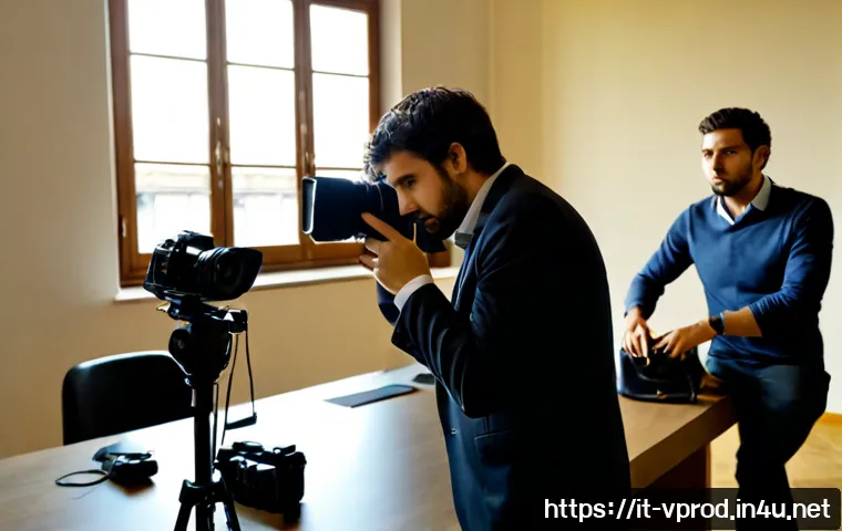 Home 17 영상제작 직무 면접에서 피해야 할 실수 - Photorealistic video production job interview in a modern Italian creative studio, anxious young can...